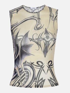 Miaou Drew tattoo mesh top